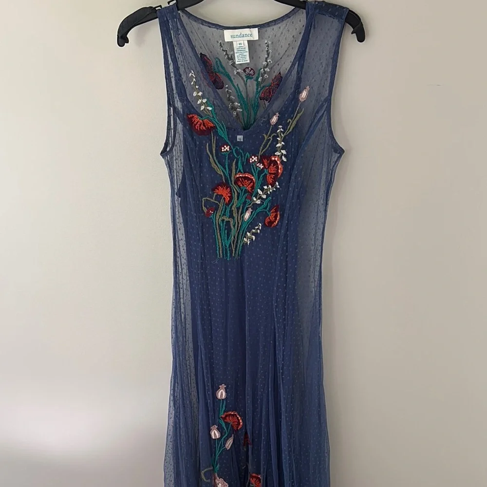 Sundance Blue Sleeveless Sheath Maxi Dress XS - Picture 1 of 4